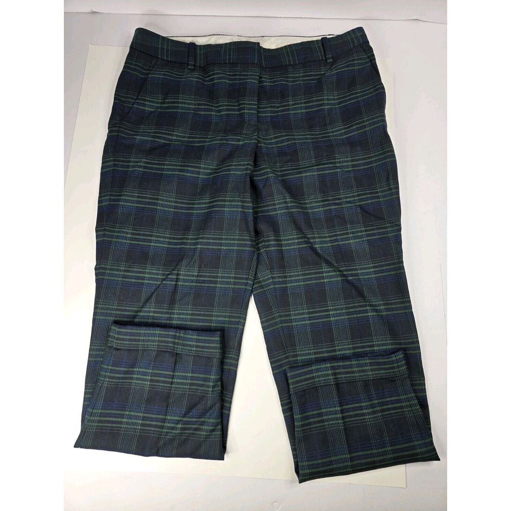 J.Crew Cafe Capri Wool‎ Pants Women's Sz 10 Tartan Plaid 34x26 Office Work